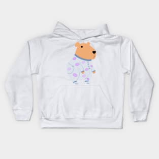 Cute Capybara In Rainbow And Cloud Pajama Jumpsuit Kids Hoodie